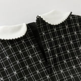 Dave&Bella Toddler Girls Classic Black White Plaid A-line Party Dress