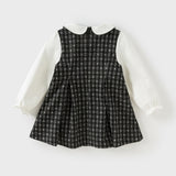 Dave&Bella Toddler Girls Classic Black White Plaid A-line Party Dress