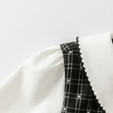 Dave&Bella Toddler Girls Classic Black White Plaid A-line Party Dress