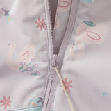 Dave&Bella Girls Toddler Swan/Pony Print Cute Outdoor Hooded Fleece Coat