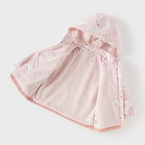 Dave&Bella Girls Toddler Swan/Pony Print Cute Outdoor Hooded Fleece Coat