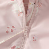 Dave&Bella Girls Toddler Swan/Pony Print Cute Outdoor Hooded Fleece Coat