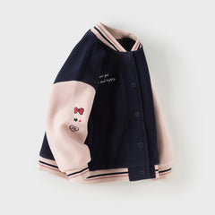 Dave&Bella Girls Autumn Cozy Navy Blue Anti-Static Fleece Jacket Coat Top