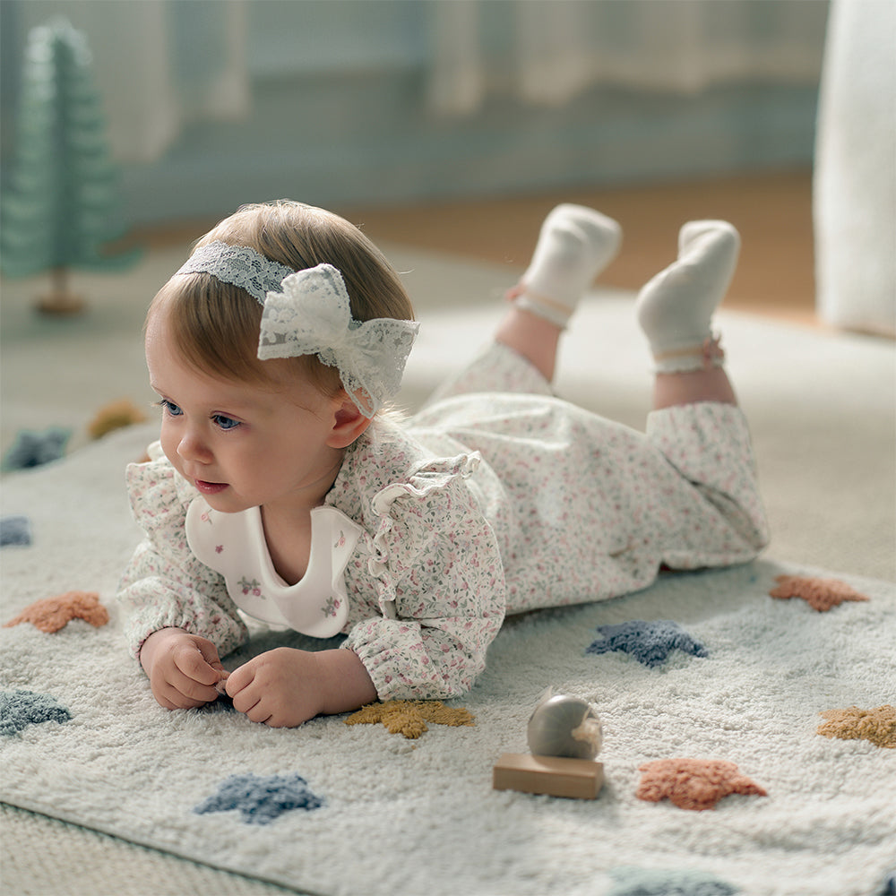 Dave&Bella Baby Girl Cotton Antibacterial One-Piece Indoor Soft Romper