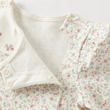 Dave&Bella Baby Girl Cotton Antibacterial One-Piece Indoor Soft Romper