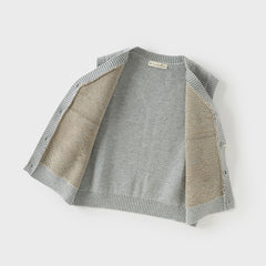 Dave&Bella Boys Autumn Cotton Grey V-collar Sleeveless Vests Tops