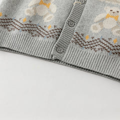 Dave&Bella Boys Autumn Cotton Grey V-collar Sleeveless Vests Tops