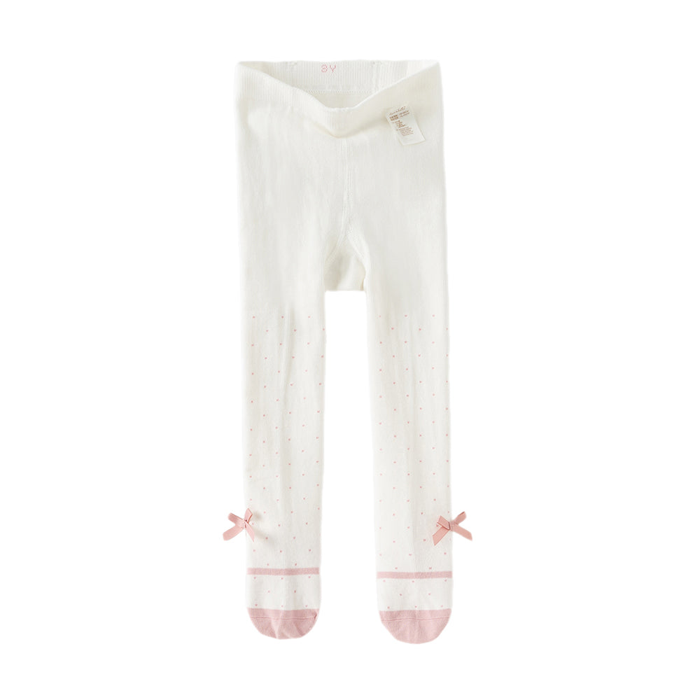 Dave&Bella Toddler Girls Autumn Sweet Beige Footed Tights Leggings