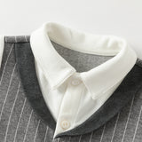 Dave&Bella Baby Boys Grey Striped Formal Bow Tie Gentleman Suit Rompers