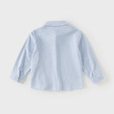Dave&Bella Toddler Boys Blue Houndstooth Cotton Formal Shirts Tops -1
