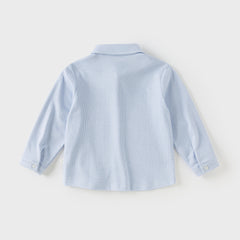 Dave&Bella Toddler Boys Autumn Blue Houndstooth Cotton Formal Shirts Tops