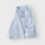 Dave&Bella Toddler Boys Blue Houndstooth Cotton Formal Shirts Tops -1