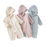 Dave&Bella Baby Girls/Boys Indoor Antistatic Hooded Crawling Romper