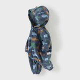 Dave&Bella Baby Girls/Boys Playful Print Fleece One-piece Hooded Crawl Suit Romper