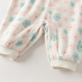 Dave&Bella Baby Girls/Boys Playful Print Fleece One-piece Hooded Crawl Suit Romper