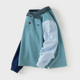 Dave&Bella Kids Boys College Style Cotton Blue Polo Shirts Top