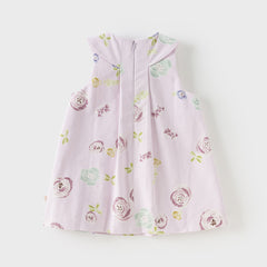 Dave&Bella Toddler Girls Summer Cute Pink Breathable Cotton Sleeveless A-line Dress