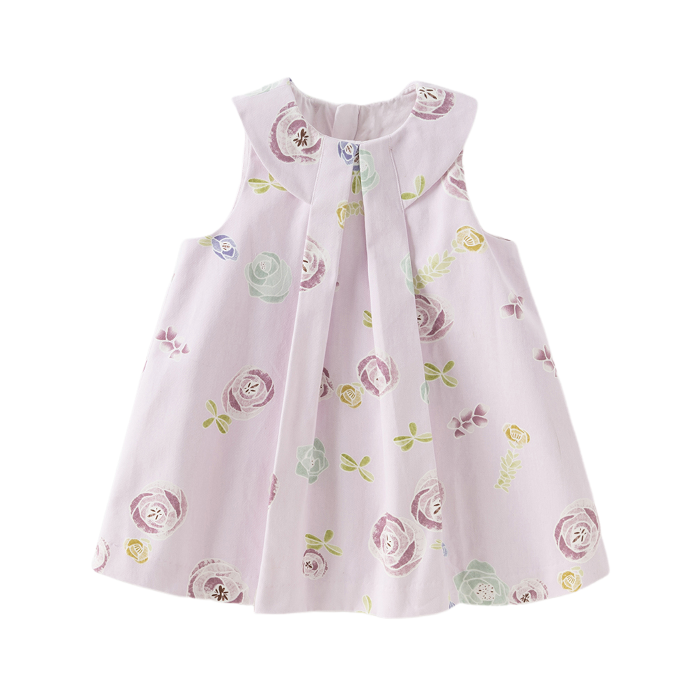 Dave&Bella Toddler Girls Summer Cute Pink Breathable Cotton Sleeveless A-line Dress