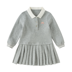 Dave&Bella Toddler Girls Autumn Cotton College Style A-line Dress