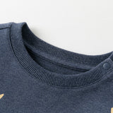 Dave&Bella Toddler Boys Navy Blue Breathable Cotton Pants Suits Sets
