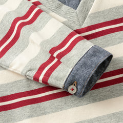 Dave&Bella Toddler Boys Playful Red White Striped Two-piece Pants Suits