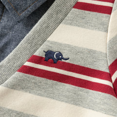 Dave&Bella Toddler Boys Playful Red White Striped Two-piece Pants Suits