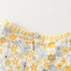 Dave&Bella Toddler Girls Winter Fashion Floral Cotton Long-sleeved Top Pants Suits
