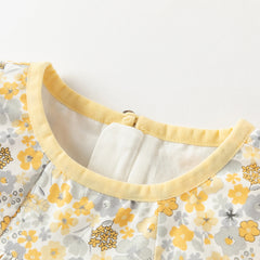 Dave&Bella Toddler Girls Winter Fashion Floral Cotton Long-sleeved Top Pants Suits
