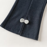 Dave&Bella Toddler Girls Denim Blue Comfortable Versatile Flared Jeans