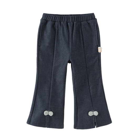 Dave&Bella Toddler Girls Denim Blue Comfortable Versatile Flared Jeans