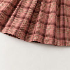 Dave&Bella Toddler Girls Pink Plaid Doll Collar Soft Birthday A-line Dress