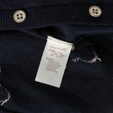 Dave&Bella Toddler Girls Navy Bow Tie Jacquard Round Collar Soft Versatile Cardigans