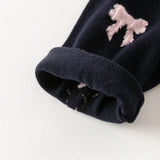 Dave&Bella Toddler Girls Navy Bow Tie Jacquard Round Collar Soft Versatile Cardigans