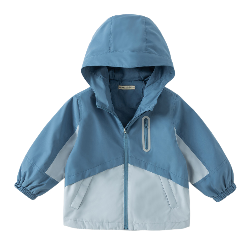 Dave&Bella Toddler Boys Blue Waterproof Hooded Outdoor Jackets