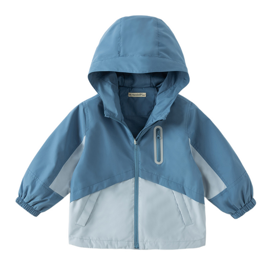 Dave&Bella Toddler Boys Blue Waterproof Hooded Outdoor Jackets