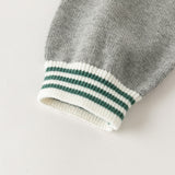 Dave&Bella Toddler Boys Gray Simple Versatile V-neck Cozy Cotton Cardigans