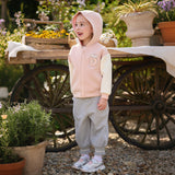 Dave&Bella Toddler Boys/Girls Blue/Pink Letter embroidery Outwear Hooded Coats
