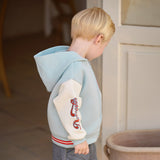 Dave&Bella Toddler Boys/Girls Blue/Pink Letter embroidery Outwear Hooded Coats