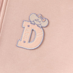 Dave&Bella Toddler Boys/Girls Blue/Pink Letter embroidery Outwear Hooded Coats