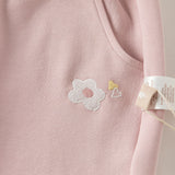 Dave&Bella Toddler Girls Pink Sweet Flower Print Soft Jogger Pants