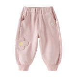 Dave&Bella Toddler Girls Pink Sweet Flower Print Soft Jogger Pants