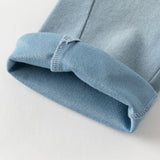 Dave&Bella Toddler Girls Denim Blue Sweet Bow Tie Versatile Flared Jeans