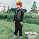 Dave&Bella Toddler Boys Carbon Black Hooded Warm Pant Suits