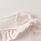 Dave&Bella Toddler Girls Beige/Purple Doll Collar Cute Print Cozy T-shirts
