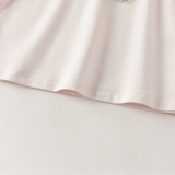 Dave&Bella Toddler Girls Beige/Purple Doll Collar Cute Print Cozy T-shirts