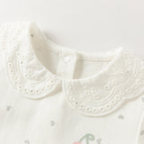 Dave&Bella Toddler Girls Pink/Beige Doll Collar Sweet Cozy Comfortable Cotton T-shirts