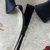 Dave&Bella Toddler Boys Light Grey Cute Print Daily Simple Versatile Polos