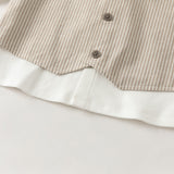 Dave&Bella Toddler Boys Coffee Striped Bow Tie T-shirt Pants Suit Sets