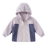 Dave&Bella Toddler Girls/Boys Purple/Navy Classic Waterproof Hooded Jackets