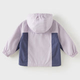 Dave&Bella Toddler Girls/Boys Purple/Navy Classic Waterproof Hooded Jackets